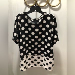 Daniel Rainn Black and White Polka Dot Top